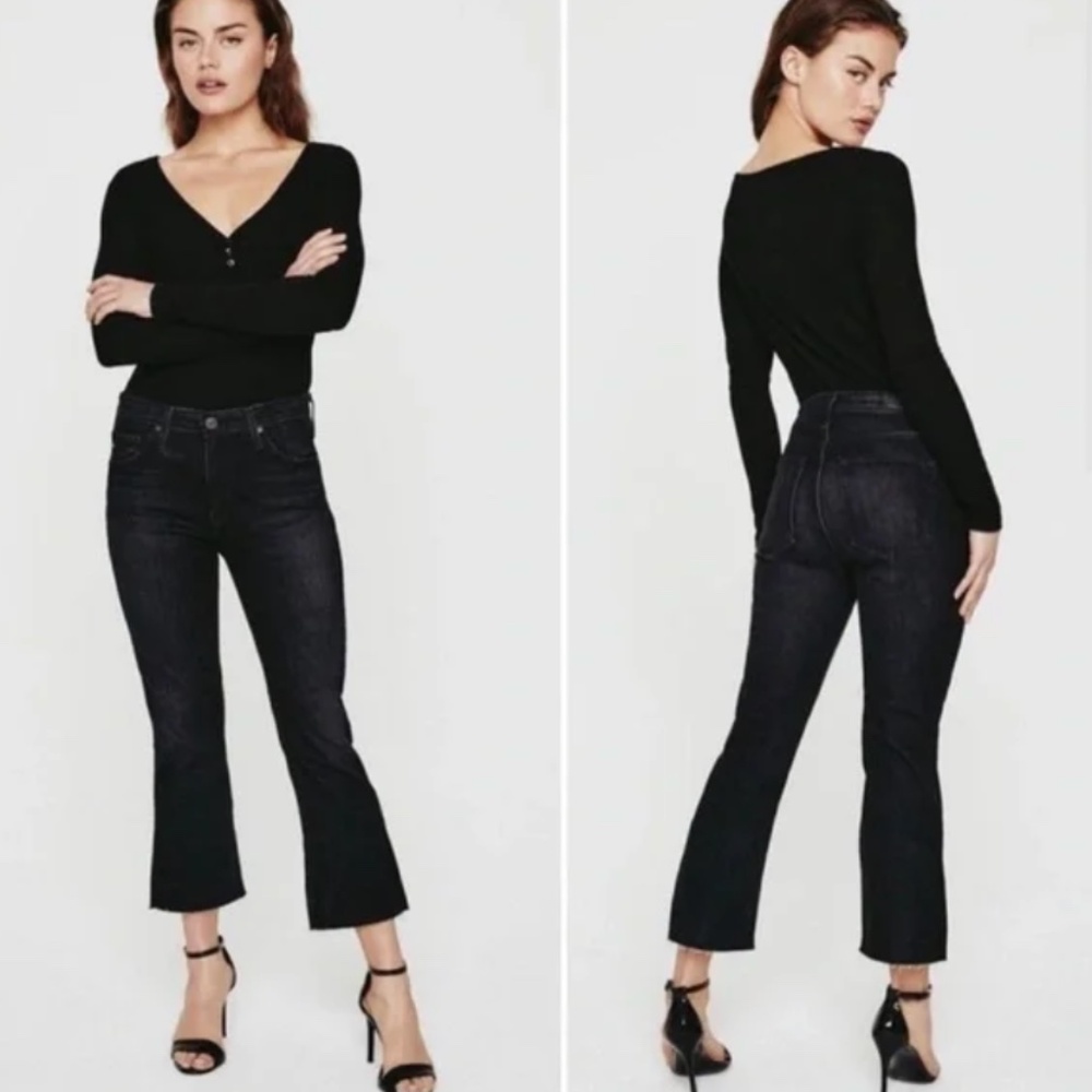 AG Denim Jodi Crop Distressed Black Size 25